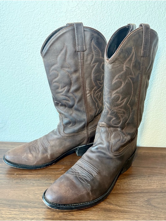 Western Cowboy Brown Leather Cowboy Boots Men’s 9.5 D main image 7